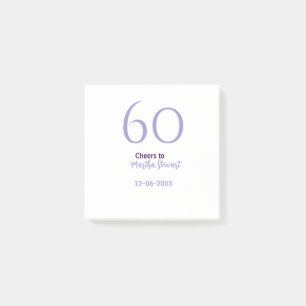 60 & fabulous birthday purple bold name date styli post-it notes