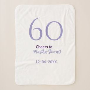 60 & fabulous birthday purple bold name date styli sherpa blanket