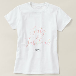 60 Fabulous Pink Custom Name 60th Birthday Gift T-Shirt