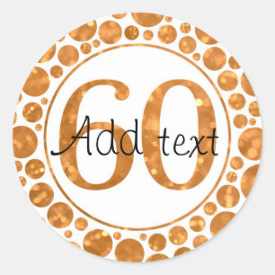 60 In Gold - 60th Birthday Party Stickers