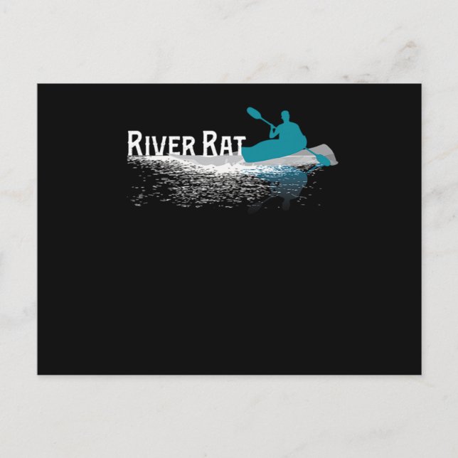 60.Kayaking River Rat Invitation Postcard (Front)