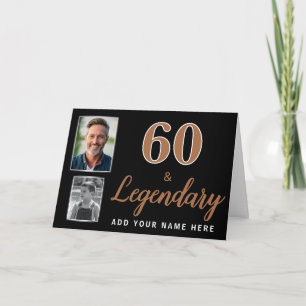60 & Legendary 2 Photos 60th Birthday  Card