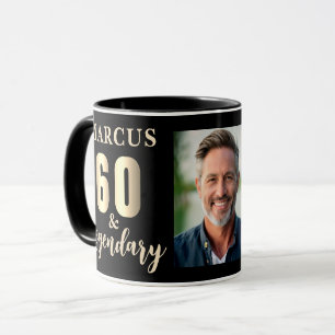 60 & Legendary Gold 60th Birthday Photo Mug