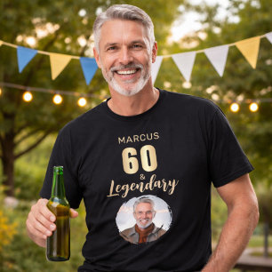 60 & Legendary Gold Photo 60th Birthday  Tri-Blend Shirt