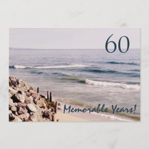 60 Memorable Years/Birthday Party-Ocean Invitation