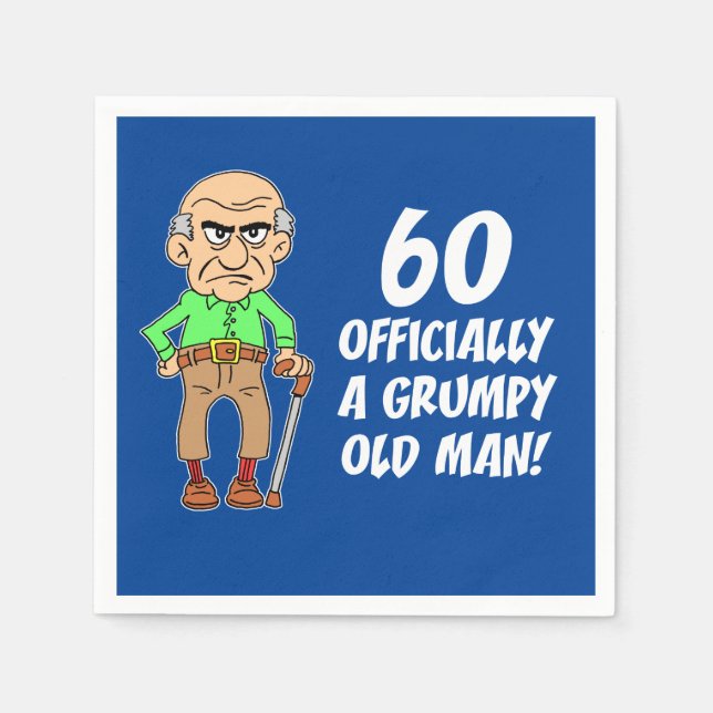 60 Officially A Grumpy Old Man Napkin (Front)