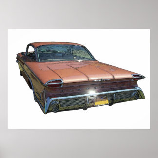 60 Oldsmobile Rear View Poster