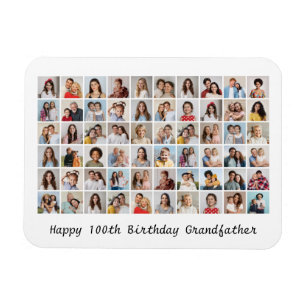 60 Photo Collage Add Any Name & Age Birthday Magnet