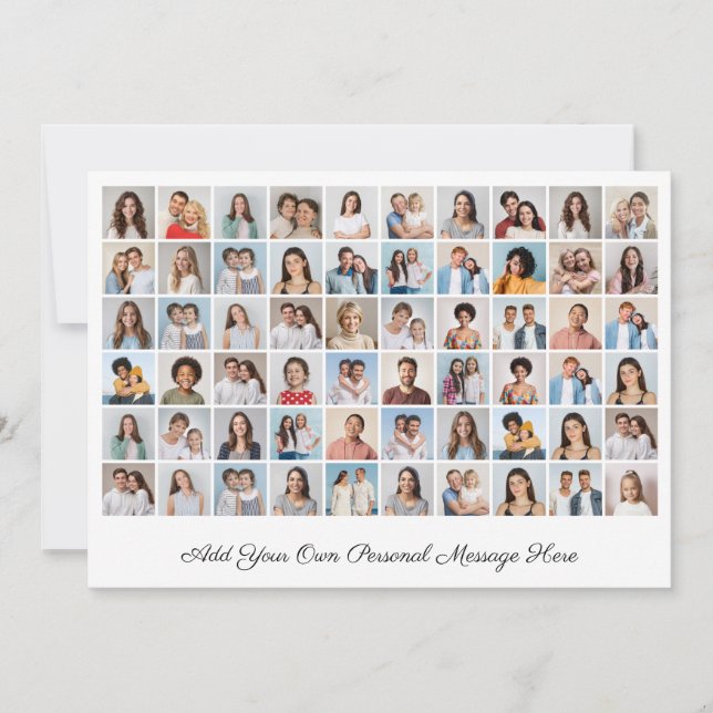 60 Photo Collage Add Your Own Greeting Invitation (Front)