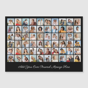 60 Photo Collage Add Your Own Text Magnetic Card