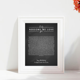 60 reasons why we love you birthday gift for him poster