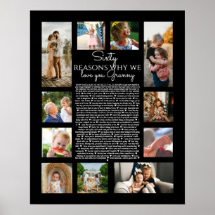 60 reasons why we love you vintage photo montage poster