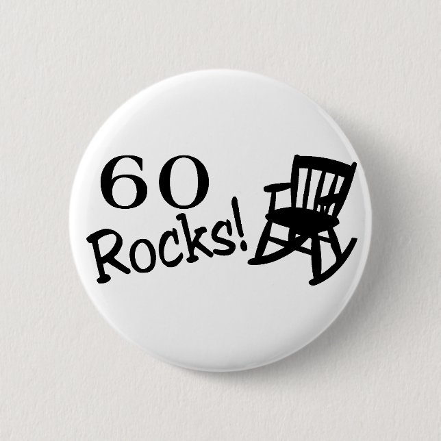 60 Rocks (Rocker) 2 Inch Round Button (Front)