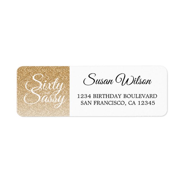 60 Sassy Gold Parties scintillant 60e Anniversaire (Devant)