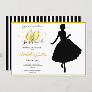 60 & SENSATIONAL 60th Birthday Invitation
