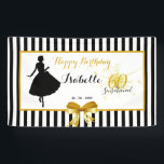 60 & SENSATIONAL Birthday Black/White Horizontal Banner<br><div class="desc">A chic and modern 60th birthday party horizontal banner is a great addition for your sixtieth birthday party celebration. The words "60 & SENSATIONAL" are set using popular typography in gold and black text colours. The text and font colours can be changed using the EDIT menu. A gold ribbon bow...</div>