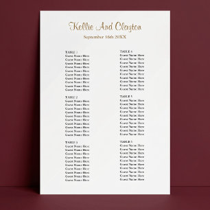 60 Tableau de Disposition de Mariage Simple