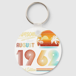 60 th Birthday Gift 60 Years Old Awesome Since Aug Keychain