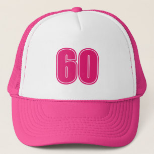 60 Th Birthday Party Chic Pink &White Trucker Hat