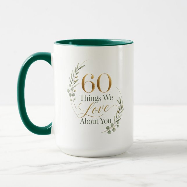 60 Things We Love About Mom Mug (Left)