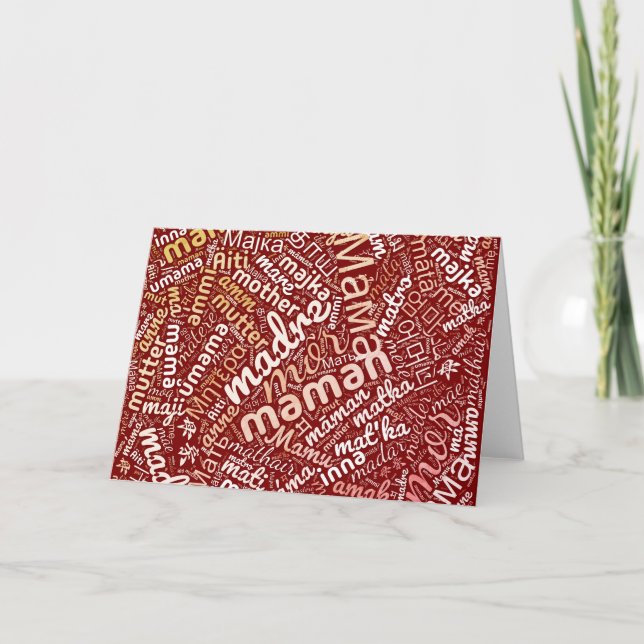 60 Words for 'Mother' in Different Languages Card (Front)