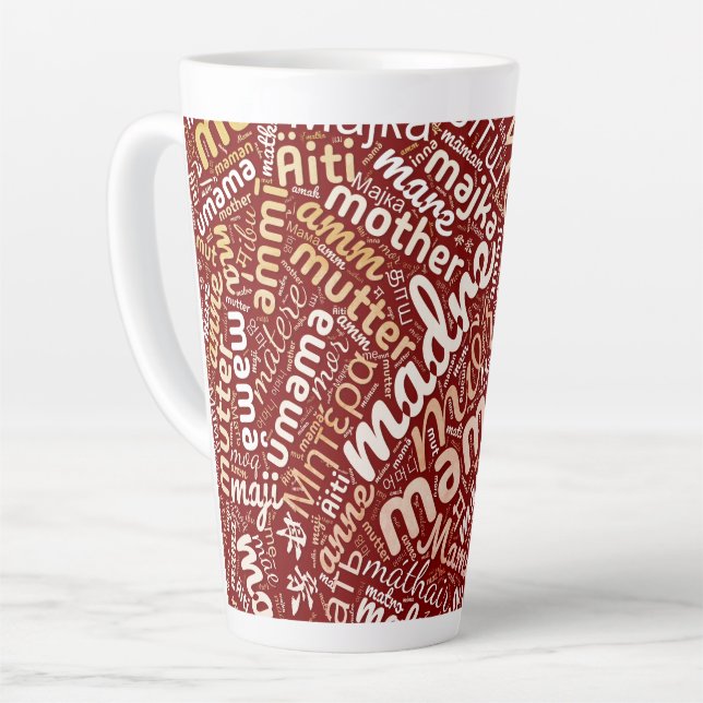 60 Words for 'Mother' in Different Languages Latte Mug (Left Angle)