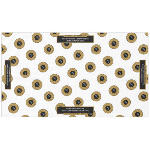 60"X104" Trade Show Tablecloth Logo Gold White