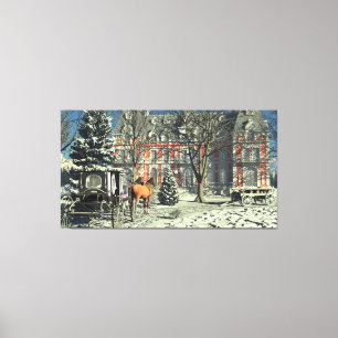 60"x40" Canvas Art w' "Christmas Gathering" image