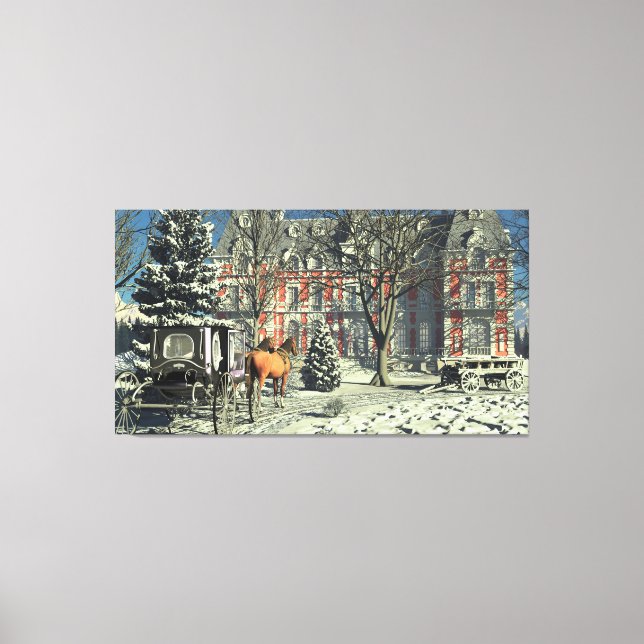 60"x40" Canvas Art w' "Christmas Gathering" image (Front)