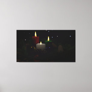 60"x40" Canvas Art with "Christmas Candles" image