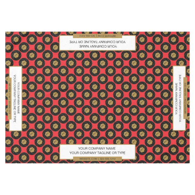60"x84" Trade Show Tablecloth Gold White (Front (Horizontal))