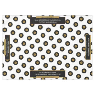 60"X84" Trade Show Tablecloth Logo Gold White