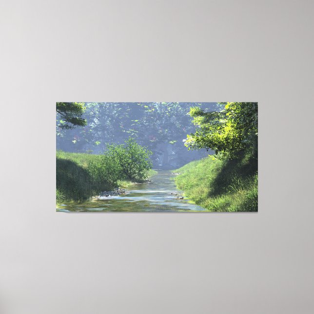 60" x 40" Canvas Art with "Babbling Brook" image (Front)