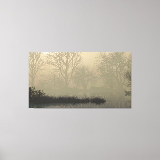 60" x 40" Canvas Art with "Foggy Dawn" image (Front)
