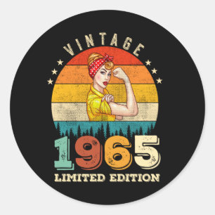 60 Year Old 1965 Awesome 60th Birthday Gift Women Classic Round Sticker
