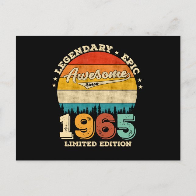 60 Year Old Bday 1965 Awesome 60th Birthday Gift Postcard (Front)