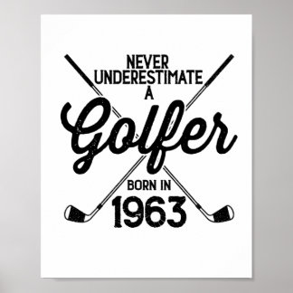 60 Year Old Golfer Golfing 1963 Golfer's 60th Poster
