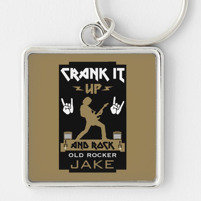 60 Year Old Rockers Birthday Keychain (Front)