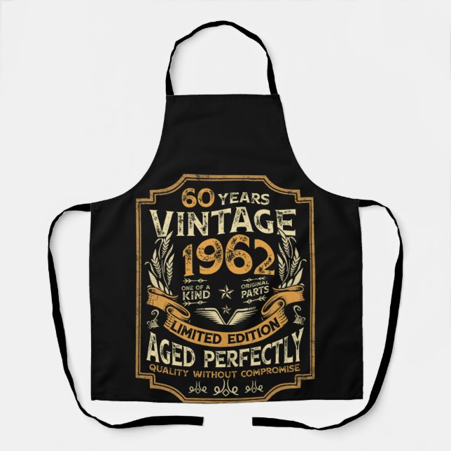 60 Year Old Vintage 1962 60th Birthday Apron (Front)