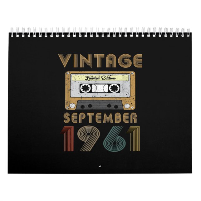 60 Year Old - Vintage Made In September 1961 60th Calendar (Cover)