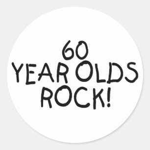 60 Year Olds Rock Classic Round Sticker