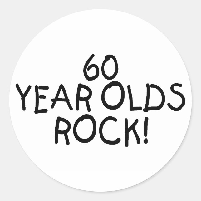 60 Year Olds Rock Classic Round Sticker (Front)
