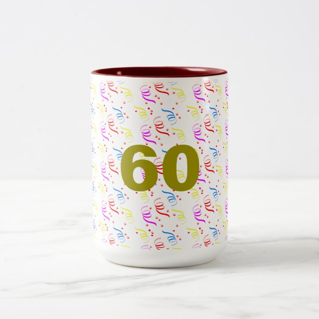 60 Years and Confetti Mug (Center)