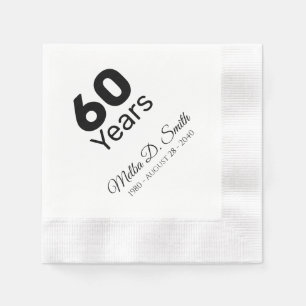 60 Years Anniversary Birthday Party Napkins  