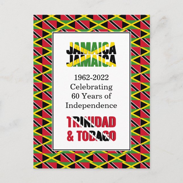 60 Years Anniversary Jamaica Trinidad Postcard (Front)