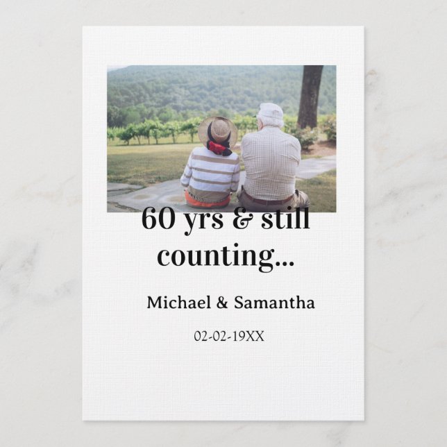 60 years anniversary still counting photo name dat invitation (Front)
