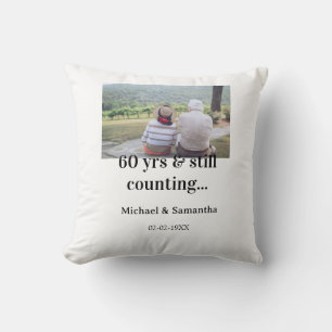 60 years anniversary still counting photo name dat throw pillow