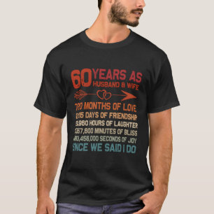 60 Years As Husband 60Th Anniversary For T-Shirt