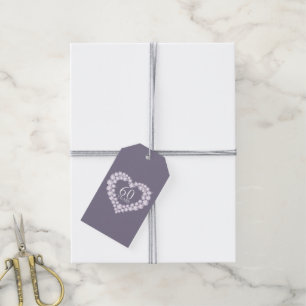 60 years diamond heart effect gift tags