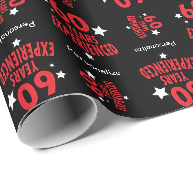 60 Years Experienced Personalize Birthday Wrapping Paper (Roll Corner)